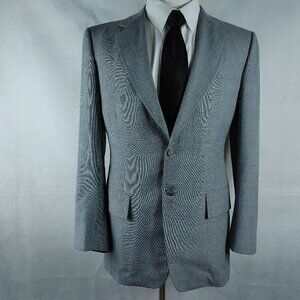 Dominick's Tailors Custom Made 39R 3 Button Gray Birdseye Suit Blazer Sp…